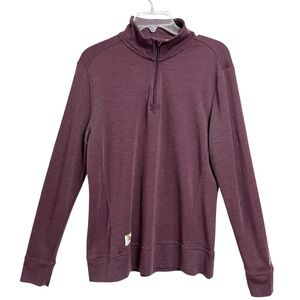 Tracksmith Womens Downeaster Merino Wool Blend Mid Layer Pullover L Wine Outdoor
